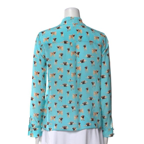Alice + Olivia Silk Pinted Pug Blouse - Picture 3 of 3